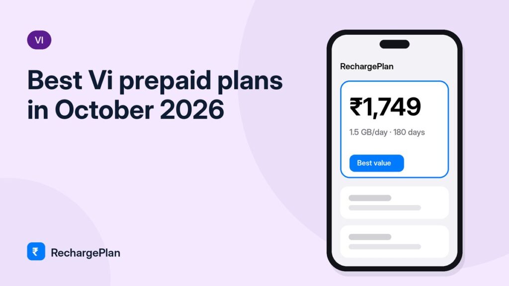 Best Vi prepaid plans in October 2026