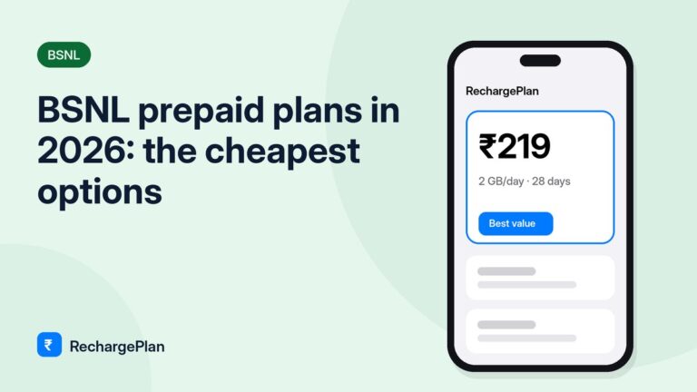 BSNL prepaid plans in 2026: the cheapest options