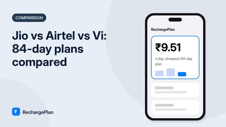 Jio vs Airtel vs Vi: 84-day plans compared