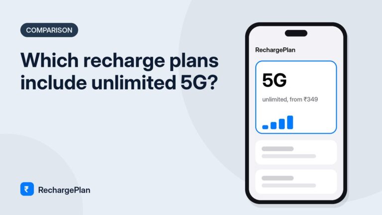 Which recharge plans include unlimited 5G?